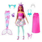 Barbie Sirena Con Ropa Accesorios Unicornio Mascota Hlc28