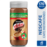 Nescafe Dolca Suave 170g Cafe Instantaneo Pack X6 Vidrio 6u