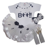 Roupa Fantasminha Bebê P/ Menina Conjunto Halloween Infantil