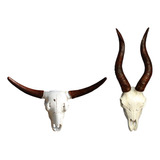Escultura De Pared De Cráneo De Animal Toro Y Oveja