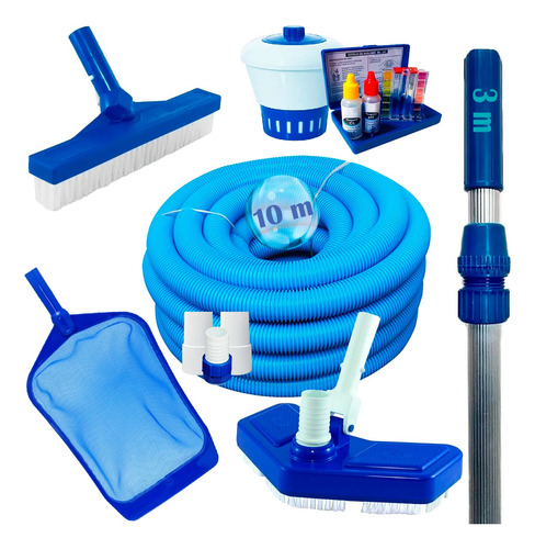 Kit Limpeza Piscina 8 Peças 10m De Mangueira - Pooltec