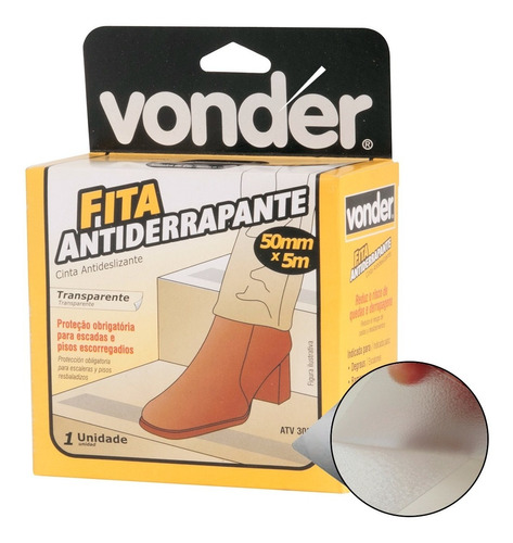 Fita Antiderrapante Transparente Piso Escorregadio 5m 50mm