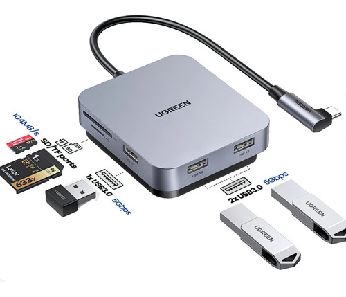 Adaptador Hub Usb C Novo iMac Usb 3.0 Leitor Cartão Premium