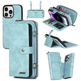 Funda Para iPhone 14 Pro Cartera Desmont +correa Aqua