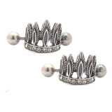 Piercing Oreja Corona Crown Helix Cartilago Acero Quirurgico