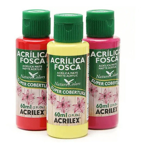 Tinta Acrílica Fosca Acrilex Para Artesanato 60ml - Cores