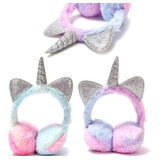 Orejeras Peluche Multicolor Unicornio Glitter Invierno 32330