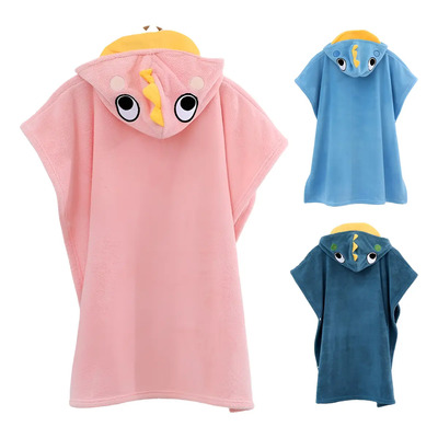 Bata De Baño Para Niño Absorbente,toalla Para Baño 0-9 Años Color Rosa Yuriria