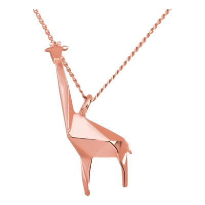 Dije Origami Jirafa De Plata Con Acabado En Oro Rosa | Meses sin interés