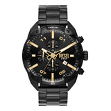 Reloj Hombre Diesel Dz4644 Spiked Color De La Correa Negro Color Del Bisel Negro Color Del Fondo Negro