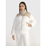 Chamara Puffer Beige Y Blanco Cuello Alto Mujer Calvin Klein