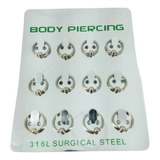 Piercing Mamilo Captive Argola Autoclave 12mm Aço 12 Pçs 