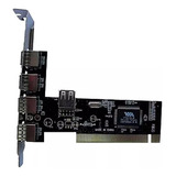 Placa Pci Nisuta Ns-plus4 Usb 2.0 De 4+1 Puertos Via Vt6212l