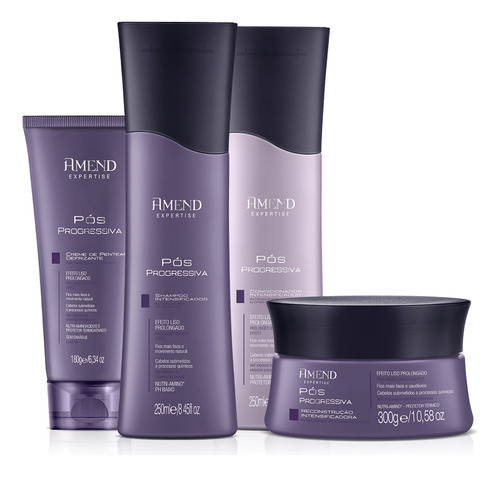 Kit Amend Linha Pós Progressiva Shampoo, Cond, Balm & Másc