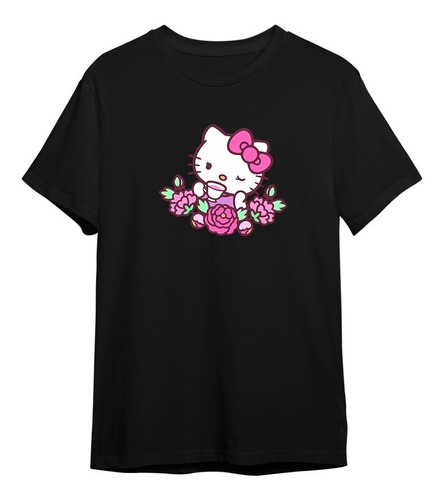 Camiseta Gatinha Hello Kitty Chá Flores Ref836