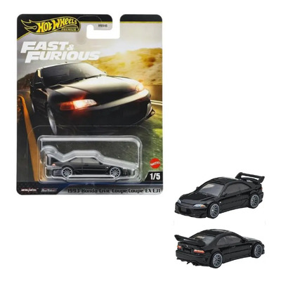 Hot Wheels Premium Rapido Y Furioso Honda Civic Coupe Ej1 93 Negro | Envío gratis