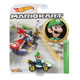 Luigi Standard Kart Hot Wheel Mario Kart Edición Limitada Color Blanco