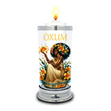 Protetor De Velas 7 Dias Orixá Oxum Copo Vidro Castiçal 