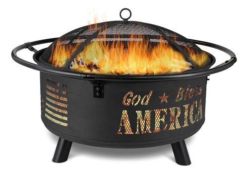 Backyard Expressions God Bless America - Fogón De Metal  30