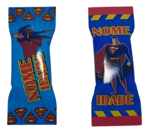 Kit 100 Superman Balas Personalizadas Festa Infantil Doces