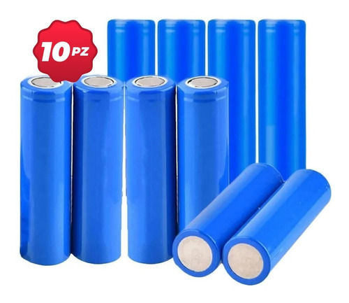 10pz Bateria 18650 Recargable Litio Lampara Bocina Ventilado