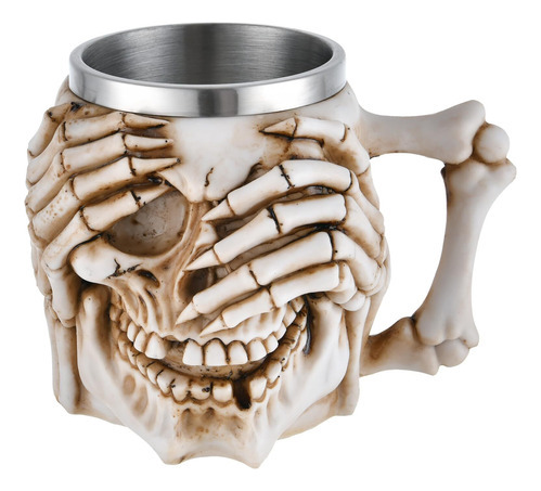 Taza Vikinga De Acero Inoxidable Con Forma Calavera Perf [u]