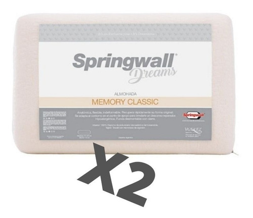 Almohada Inteligente Viscoelástica Springawall Pack X 2