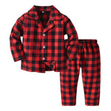 Conjunto De Pijama Con Estampado De Cuadros Para Niños Y Pan