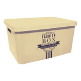 Caja Organizadora Plastica Deco Sello X 20lts Colombraro Color Beige