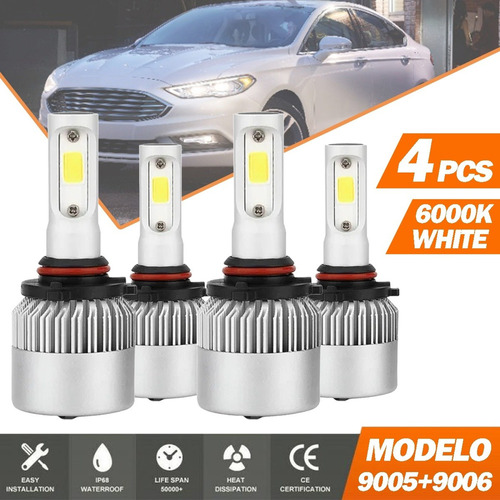 Kit Faros Led Para Ford 8000lm 78w Para Luz Alta Y Baja