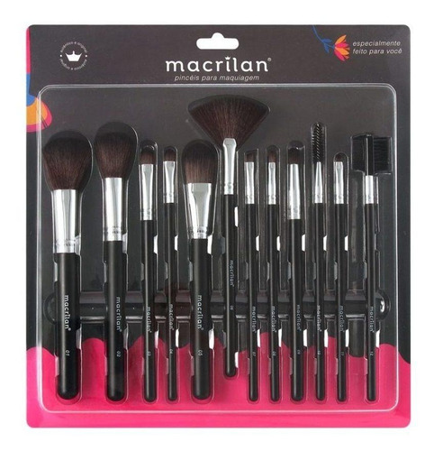 Kit De 12 Pincéis Para Maquiagem Macrilan Kp9-1a