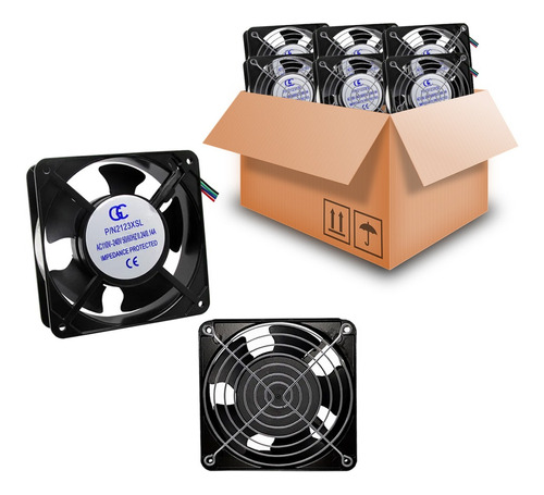 8pcs Ventilador Cooler Com Grade Metalica 120x120x38 Bivolt