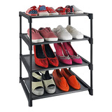 4 Tiers Small Shoe Rack,narrow Stackable Shoe Shelf Org...