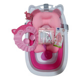 Bañera Plegable Para Bebe Con Cojin Hamaca Y Accesorios