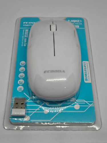 Mouse Óptico Sem Fio 2.4ghz Leve E Eficiente Ecooda Usb 3.0