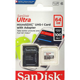 Cartao Memoria Micro Sd Sandisk 64gb Ultra Classe 10 Lacrado