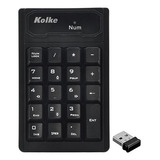 Teclado Numérico Kolke Inalámbrico Portátil 19 Teclas  Color Del Teclado Negro