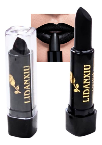 Labial Negro Intenso Barra Mate 