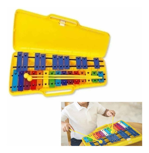 Metalofono Cromatico 25 Notas Xilofono Infantil Escolar