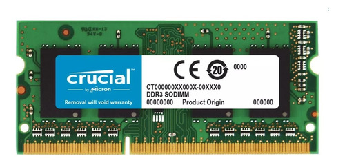 Memoria Ram Crucial Ddr3l 8gb 1600 Mhz Para Portatil / Aio