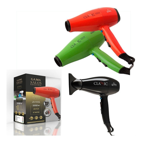 Secador Pelo Gama Profesional Classic Ion Plus Salon 2200w