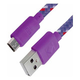 Cable Us -micro Usb (v8) Green Leaf Clip Organizador 18-1413 Color Violeta