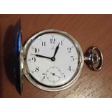 Reloj Omega De Bolsillo De Cuerda De Plata Tipo Cazador