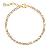 Pulsera Mevecco Para Mujer, Cadena De Tenis De Oro, Corte De