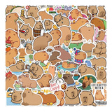 Pack 50 Stickers Capibara Animalito Niños Calidad Diseño