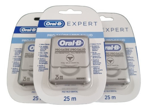 3 Hilo Pro Salud Oralb Pack Expert Individual 25 Mts Menta