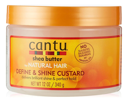 Cantu Natural Hair Define & Shine Custard - Tarro De 12 Onz.
