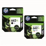 Kit Cartucho Original Hp 662 Xl Preto E 662 Xl Color P 2546