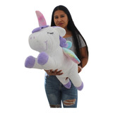 Unicornio De Peluche Gigante 80 Cms Azul Con Alas Envio Grat