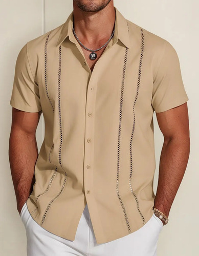 Playa De Guayabera Cubana Camisas Casual De Para Hombre | MercadoLibre
